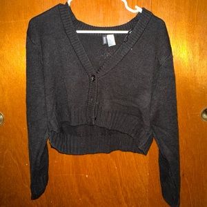 Black Cropped Cardigan